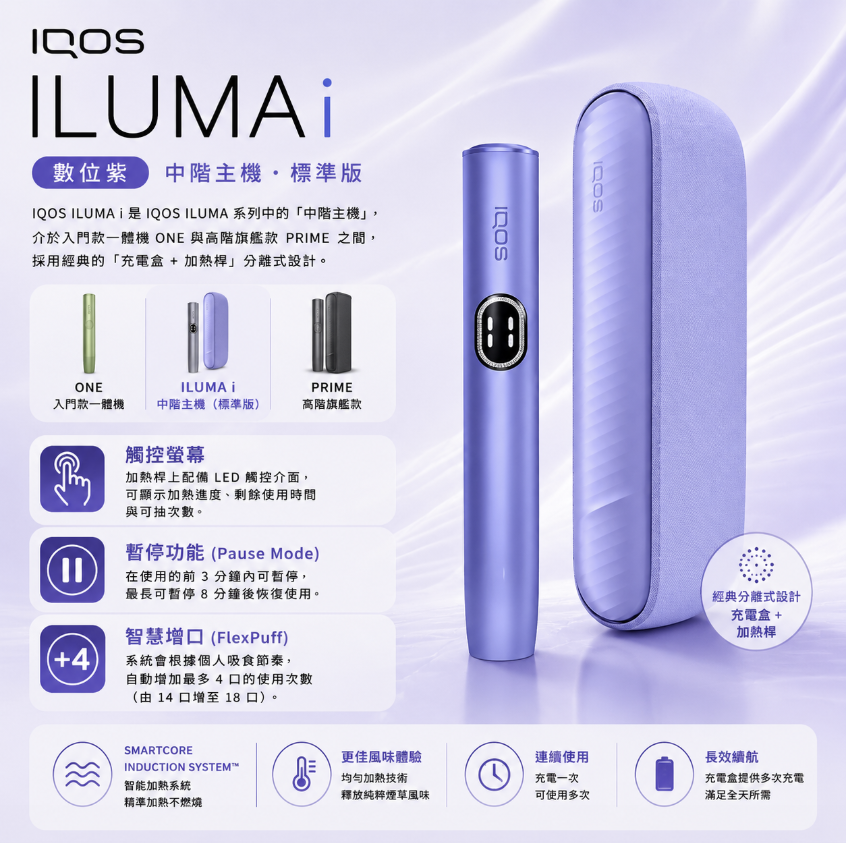 【紫羅蘭】IQOS主機第八代 IQOS ILUMA i 加熱菸主機適用TEREA